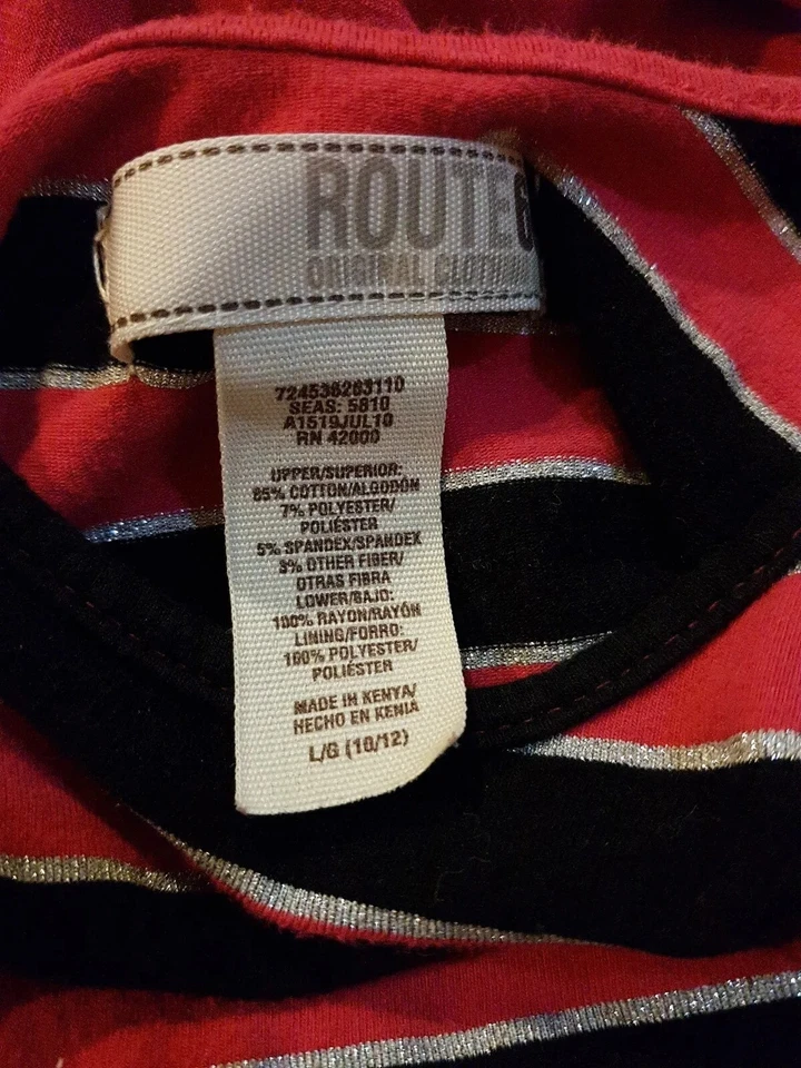 Vestido Route 66 Niñas Talla 10/12 Rosa y Negro Sin Mangas Dobladillo Burbuja Mini Foto 3 de 4