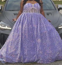 Stunning Lavender Sequin Prom Dress