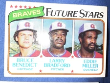 1980 Topps - Future Stars #675 Eddie Miller, Larry Bradford, Bruce Benedict (RC)