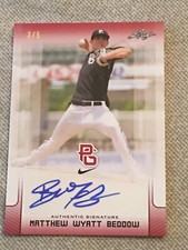 MATTHEW WYATT BEDDOW 2017 LEAF PERFECT GAME AUTOGRAPH #3/5 WAKE FOREST CAMP HILL