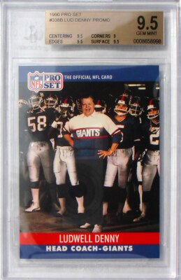 1990 PRO SET LUDWELL DENNY #338B • BGS 9.5 GEM MINT BECKETT! • POP