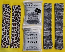 4 pack Genovega Protection Face Cover Mask Neck Gaiter Balaclava Cheetah Leopard