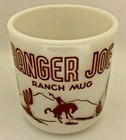 Vintage Milk Glass RANGER JOE Kids Mug Coffee Cup 1950s HAZEL ATLAS