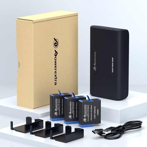 3-Channel Fast Battery Charger with 3x 2250mAh Battery for Gopro Hero 12/11/10/9 - Picture 10 of 13