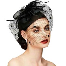 Birdcage Bride Veil Wedding Hair Accessories Flowers Feather Mesh Veil Face