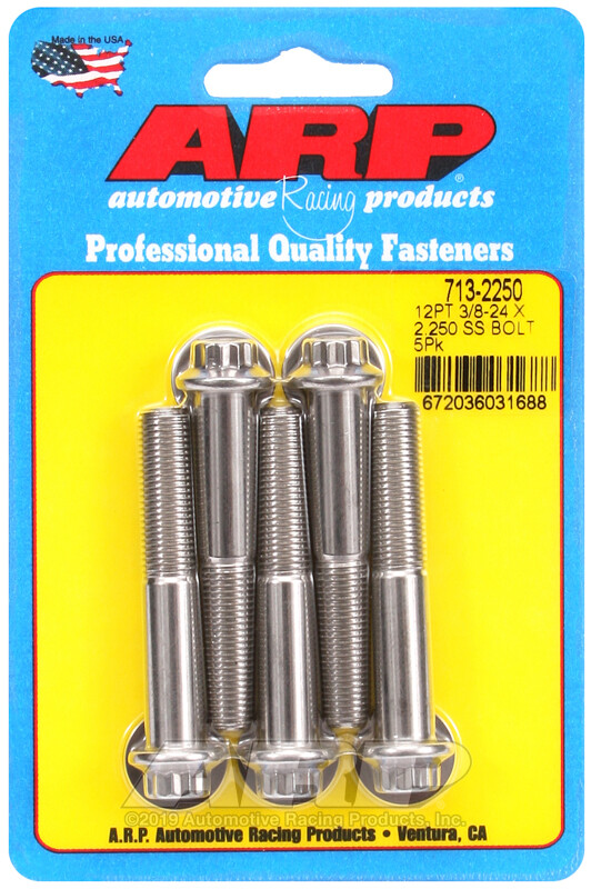 ARP S/S Bolt Kit - 12pt 5pk 3/8-16 x 2.250 ARP S/S Bolt Kit - 12pt 5pk 3/8-16 x 2.250