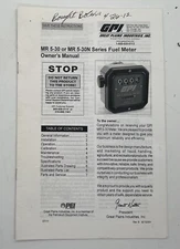 GPI Great Plains Industries MR 5-30 5-30N Series Fuel Meter Owners Manual G1