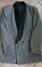 Men's Double Breasted Tuxedo Jacket with Black Satin Shawl Lapels 42XL