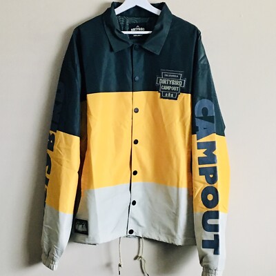 DIRTYBIRD RECORDS California Campout Windbreaker Coach Jacket Men s Size XXL