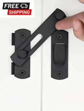 1pc Black Stainless Steel Door Latch - Durable Buckle Lock for Security- NEW