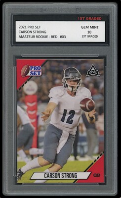 CARSON STRONG 2021 PRO SET (LEAF) AMATEUR ARC RED #03 1ST GRADED 10 ROOKIE CARD