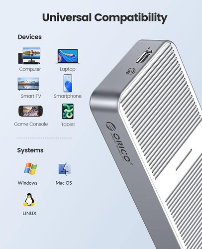 ORICO M.2 NVME SSD Gehäuse 40 Gbps PCIe3.0x4 USB C Adapter für Thunderbolt 3/4 - Bild 40 von 69
