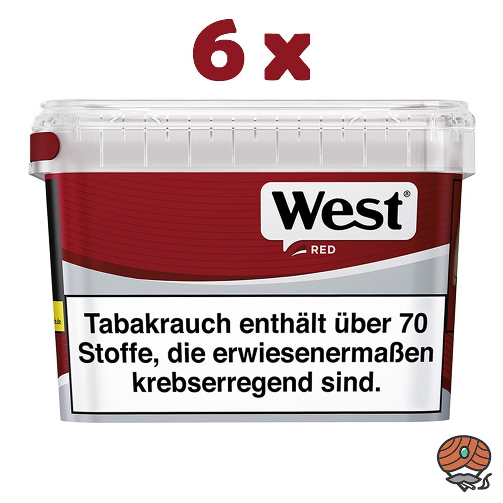 West Red/Rot Tabak Eimer - Boxes 6x 120g Volumentabak  