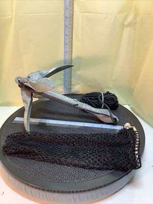 3 lb Galvanized Folding Grapnel Anchor with 20' Nylon Rope for Boats 5 to 12ft