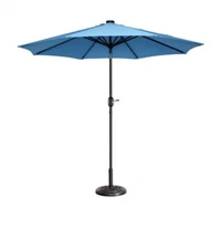 Villacera 9' Tilt Patio Umbrella Solar Power 32 LED Lights 9 Ft Outdoor Shade