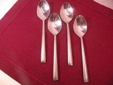 Set Of 4 Teaspoons CAMBRIDGE CBS56 Frosted Handle Stainless Slanted Tip 6 1/2"