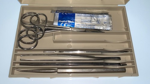 3 KITS: Surgery Dissection SCAPEL Scissors PROBE Forceps TEASING NEEDLE HOLDER - Picture 2 of 3