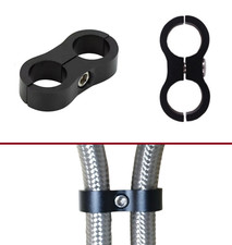 Aluminium Dual-Hole Oil Fuel Line Hose Separator Clamp (Universal) AN Fittings