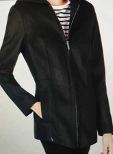 London Fog Hooded Coat - Black - Size Uk L