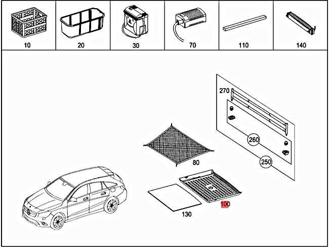 Genuine MERCEDES X117 CLA Shooting Brake X117 Stowage tray 