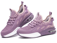 Women Work Shoes Steel Toe Safety Shoes Lightweight Industrial Work Sneakers