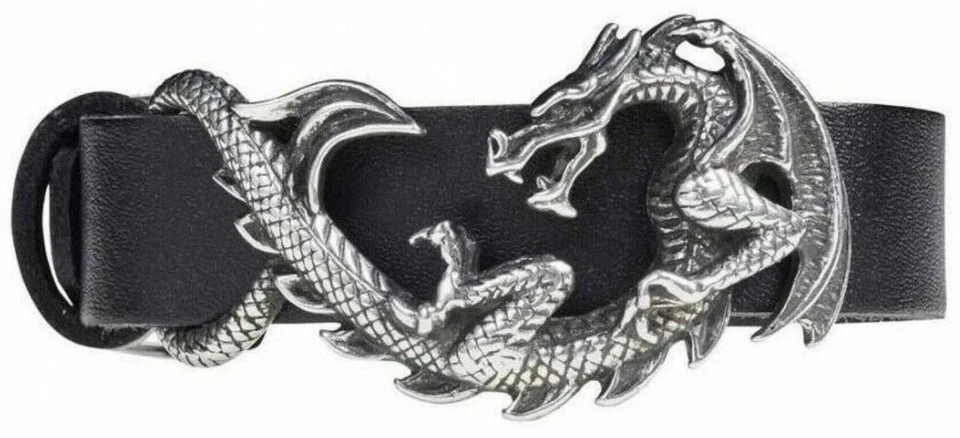 Pulseira de pulso de couro de dragão de estanho esculpida em 3D Alchemy England Maelstrom - Imagem 3 de 4