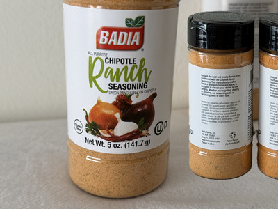 Badia Chipotle Ranch Seasoning 5 oz Smoky & Creamy Blend for Grilling