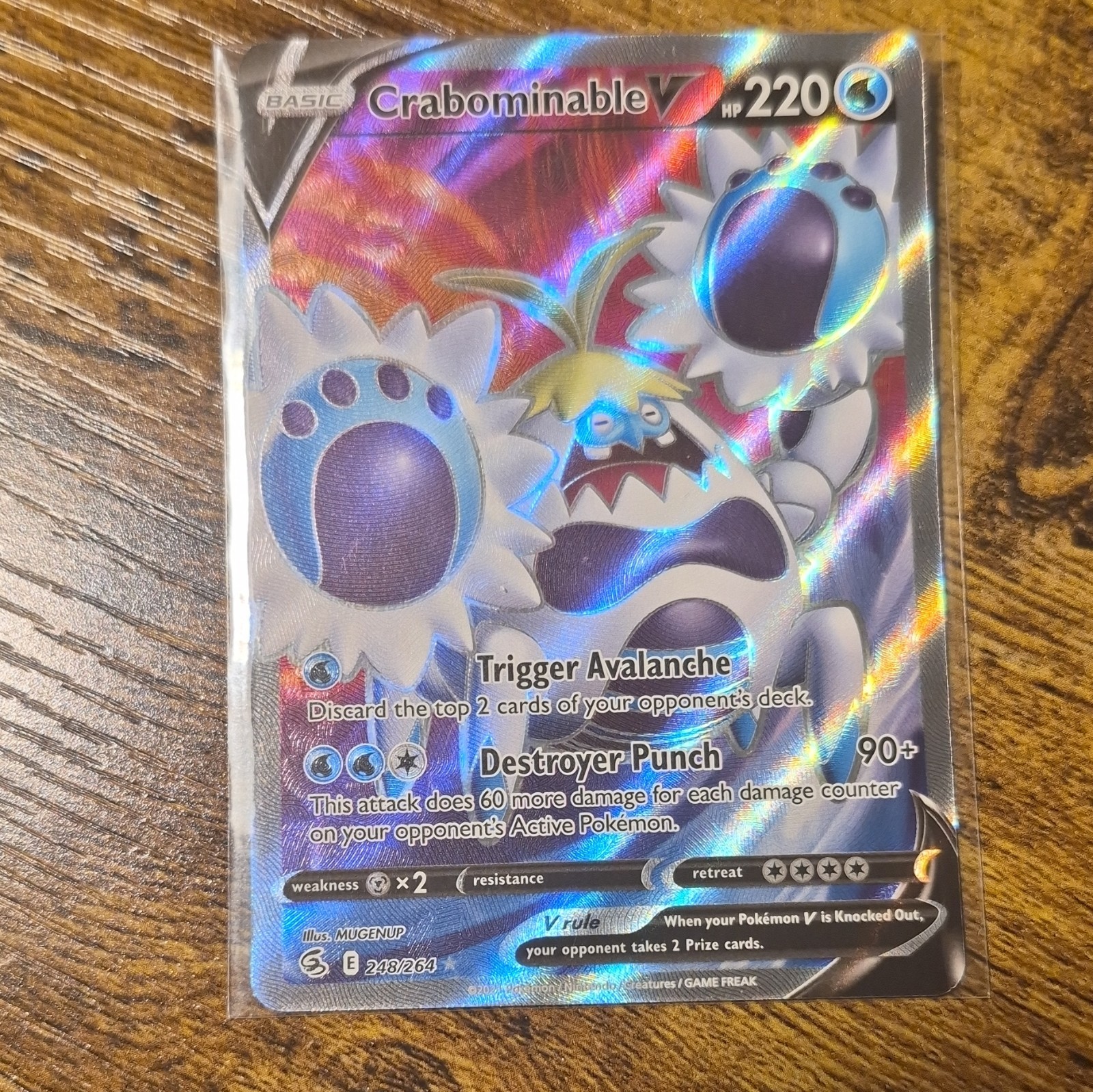 Pokémon TCG Crabominable v Fusion Strike Full Art Ultra Rare Card 248/264