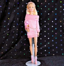 Custom, OOAK, Barbie,Model Muse Doll in Pink Knit Dress & Accessories, Mattel