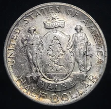 1920 Maine Commemorative Silver Half Dollar 50c BU | Nicely Toned | See Pics