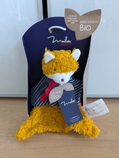 Doudou et compagnie MAILOU Renard marron roux bleu marine NEUF BIO bretagne