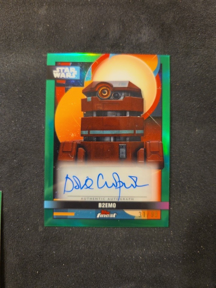 2025 Topps Star Wars Smugglers Outpost Finest Autographs Chapman B2EMO GREEN /99 view 1