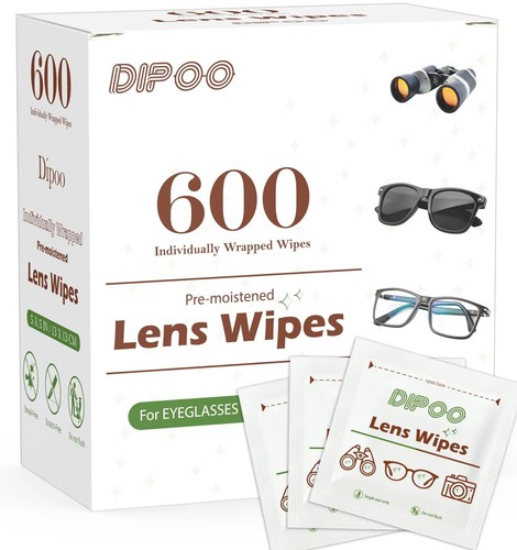 600 Count Lens Wipes for Eyeglasses, Eye Glasses Cleaner Wipes Pre-moistened ...