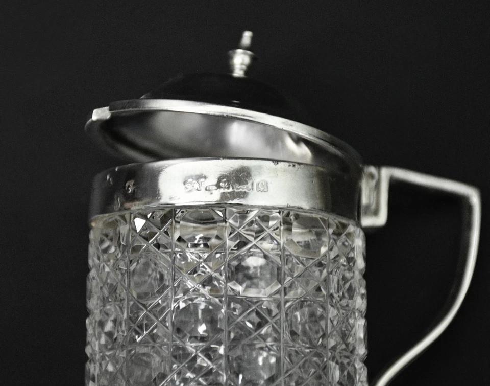 Antigua olla de mostaza superior plateada con sello 1902 en Birmingham por Synyer & Beddoes Foto 4 de 4