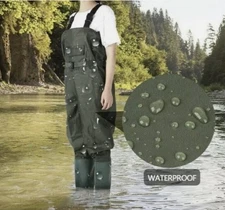 Rospick Fishing Wadders Size 10 Us. For Fishing Hunting. Water Proof Green
