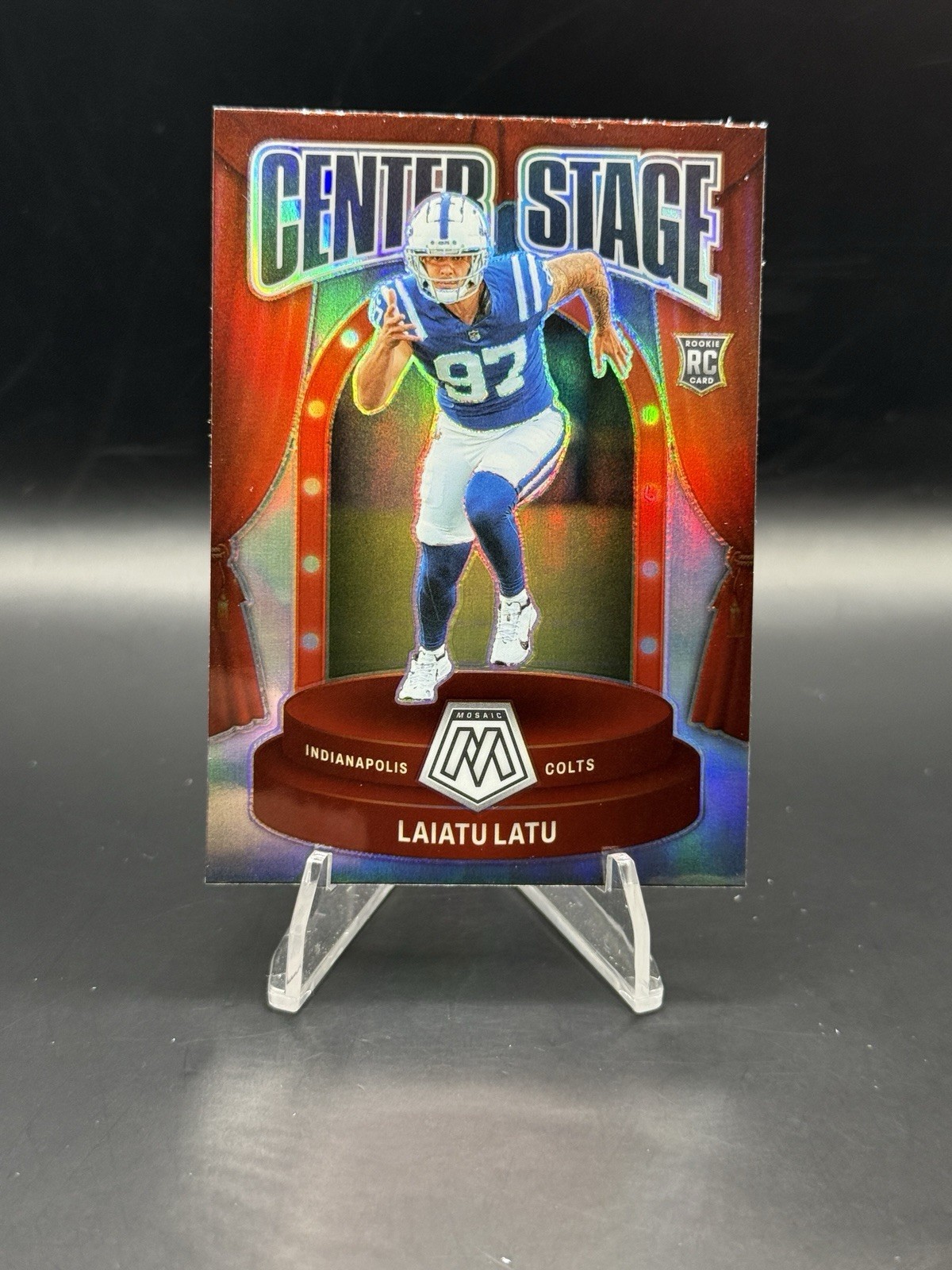 2024 Panini Mosaic Laiatu Latu Center Stage Silver Prizm #7 (RC)
