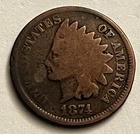 1874 Indian Head Cent JC2002 - Low Mintage Victorian Date
