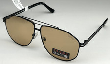 GUESS GO00096 01G Men's 63mm Black Frame Amber Lens Aviator Sunglasses NEW