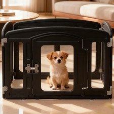 Clear Puppy Playpen Indoor - Ideal for Small  Dogs - Height 24 Inch, 4 Panel...