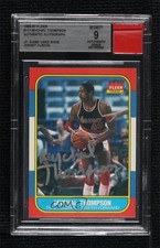 BAS 1986-87 Fleer Mychal Thompson #111 BAS BGS Encased with Relic Auto 4f5
