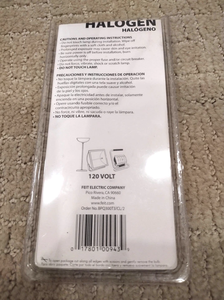 Feit Electric Light Bulb, 1 Bulb, 300 Watt, Double Ended, 120V Brand New - Image 2 of 2