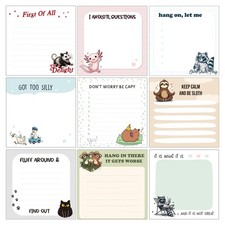 9 Pack Funny Animal Sticky Notes Set, 3.0"  3.0", Sarcastic Animals