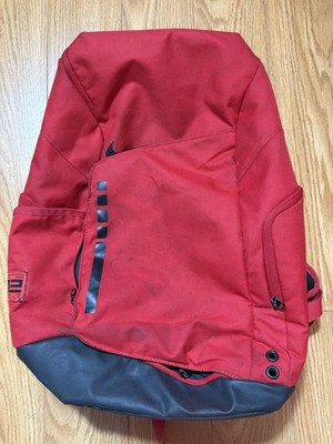 Nike Hoops Elite Backpack Red *BROKEN ZIP* Stains See Photos! For Zipper Repair