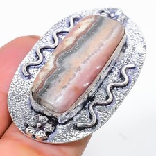 Rhodochrosite Gemstone Handmade 925 Sterling Silver Jewelry Ring Size 9 G975