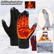 Winter Touchscreen Wool Gloves Warm Thickened Finger Gloves for Driving, Running
