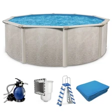 Aquarian Phoenix 18ft x 52in Above Ground Pool w/ Filter, Ladder, Liner, Skimmer