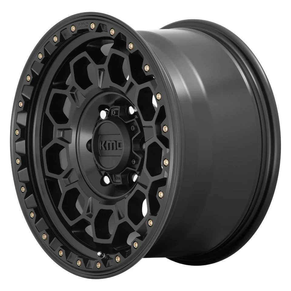 Llanta negra satinada KMC KM545 Trek 17x8 5x4,25 17" 38 mm para Dodge Ford Foto 2 de 4