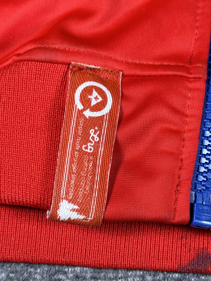 Chaqueta deportiva LRG para hombre 6XL roja cremallera completa arco iris rayas bordada ropa de calle Foto 3 de 4