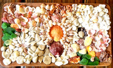 HandCrafted Seashell Frame Mosaic Wall Art 12" Real Tropical Shell Coastal Decor
