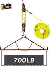 Game Hoist Gambrel with 700LB Capacity Deer Hanger and Elk Dual Pulley Hoist....